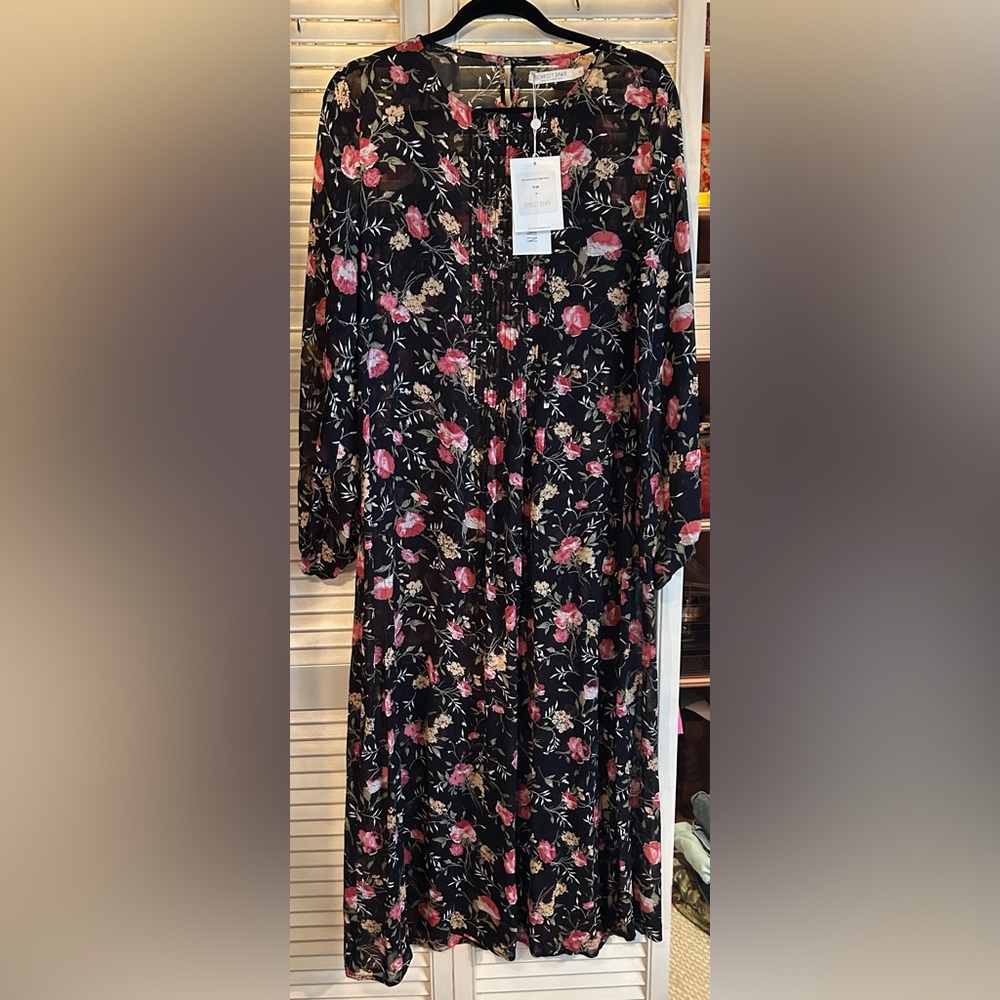 Christy Dawn Night Chintz Dress with Red and Cream Florals